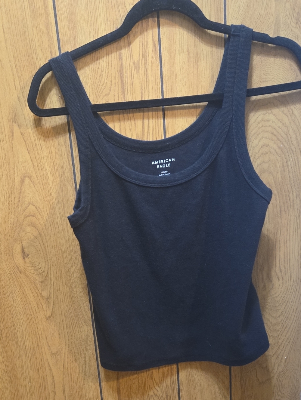 American Eagle Outfitters Black Ribbed Scoop Tank
